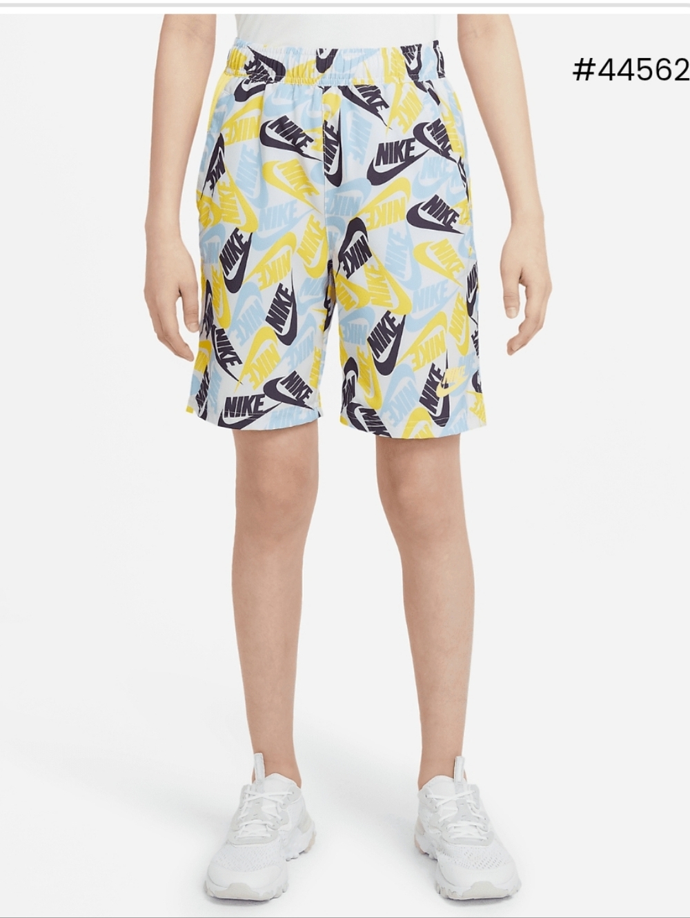 Nike Boys Standard Fit Woven All Over Print  Sportswear Shorts Blue Volt ,Medium